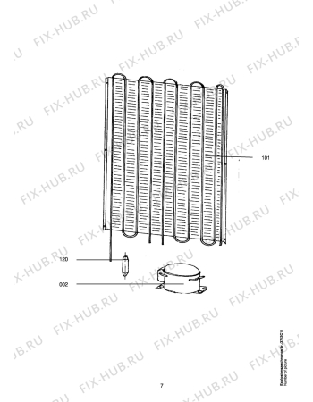 Взрыв-схема холодильника Aeg A3673-6GS - Схема узла Freezer cooling system